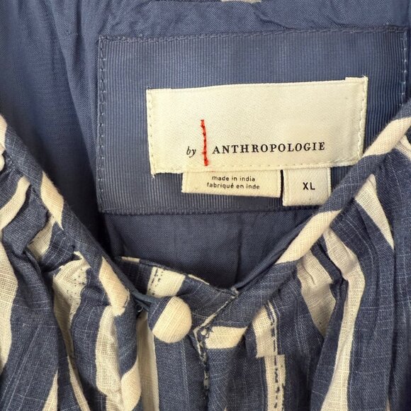 Anthropologie Long-Sleeve Sweetheart Midi Dress Style in Blue Motif, size XL - Picture 4 of 8